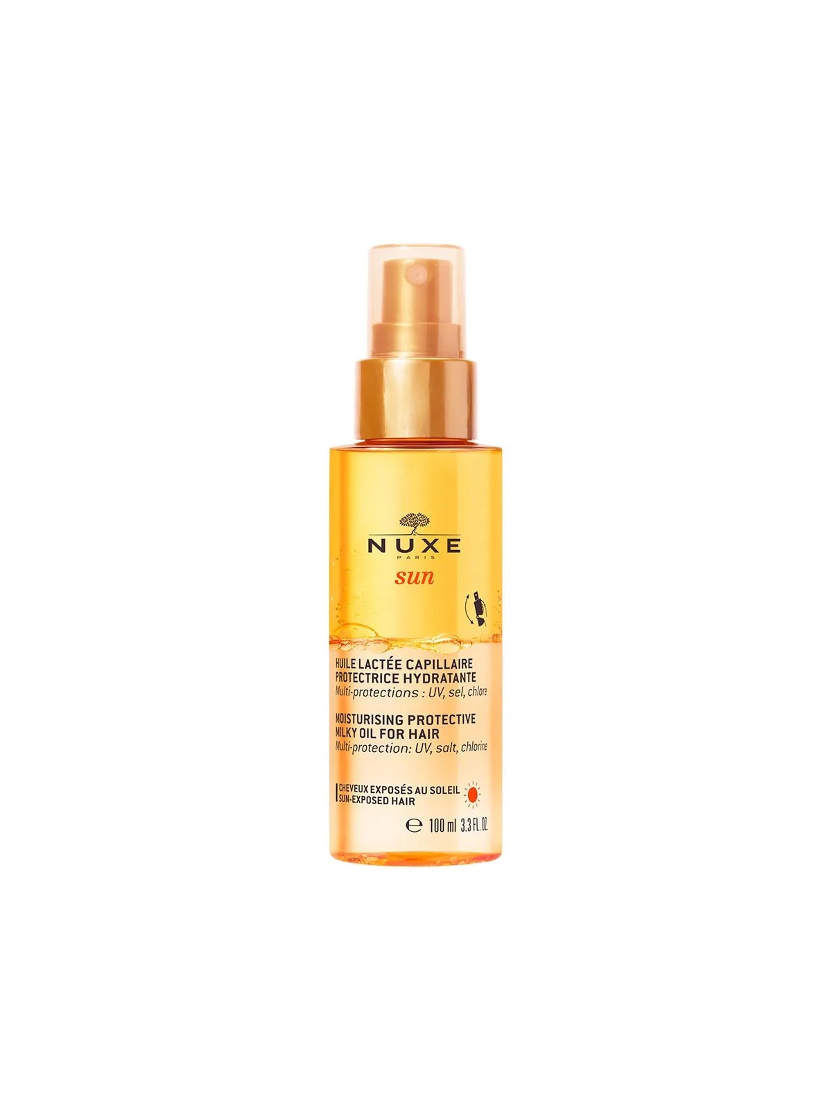 Nuxe Sun Huile Lactée Capillaire Protectrice Hydratante 100ml