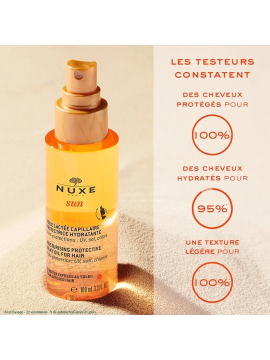 Nuxe Sun Huile Lactée Capillaire Protectrice Hydratante 100ml