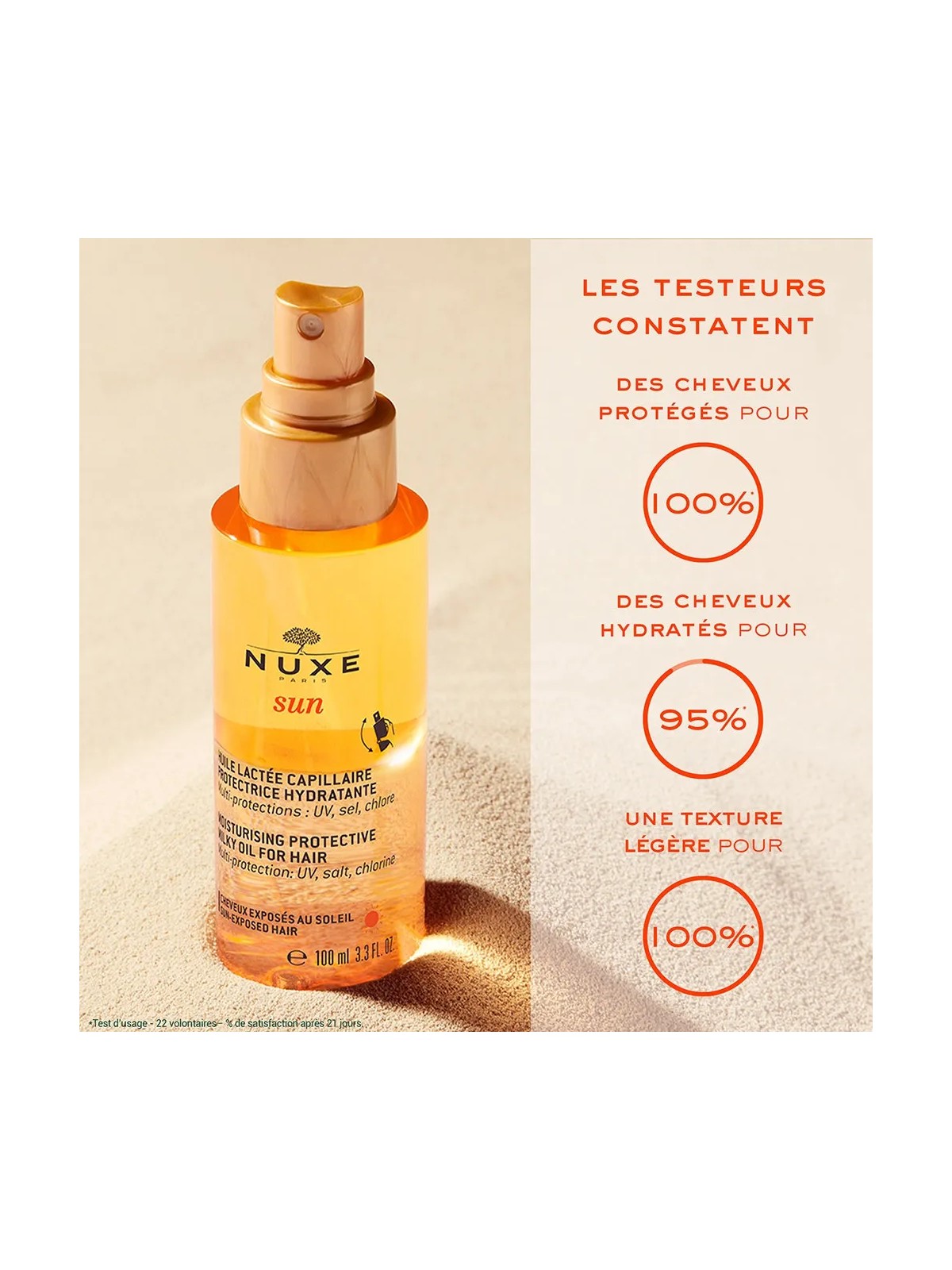 Nuxe Sun Huile Lactée Capillaire Protectrice Hydratante 100ml