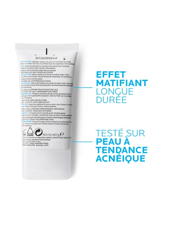 La Roche-Posay Effaclar Creme Hydratante Visage Mat Peau Grasse Tendance Acneique 40 ml