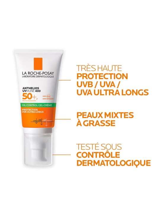 La Roche-Posay Anthelios UVMUNE 400 Gel Crème Oil Control SPF50+ Avec Parfum 50ml