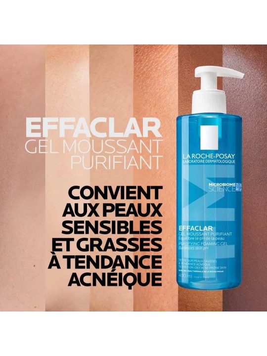 La Roche-Posay Effaclar Nettoyant Visage Gel Moussant Peaux Grasses Tendance Acneique 400ml