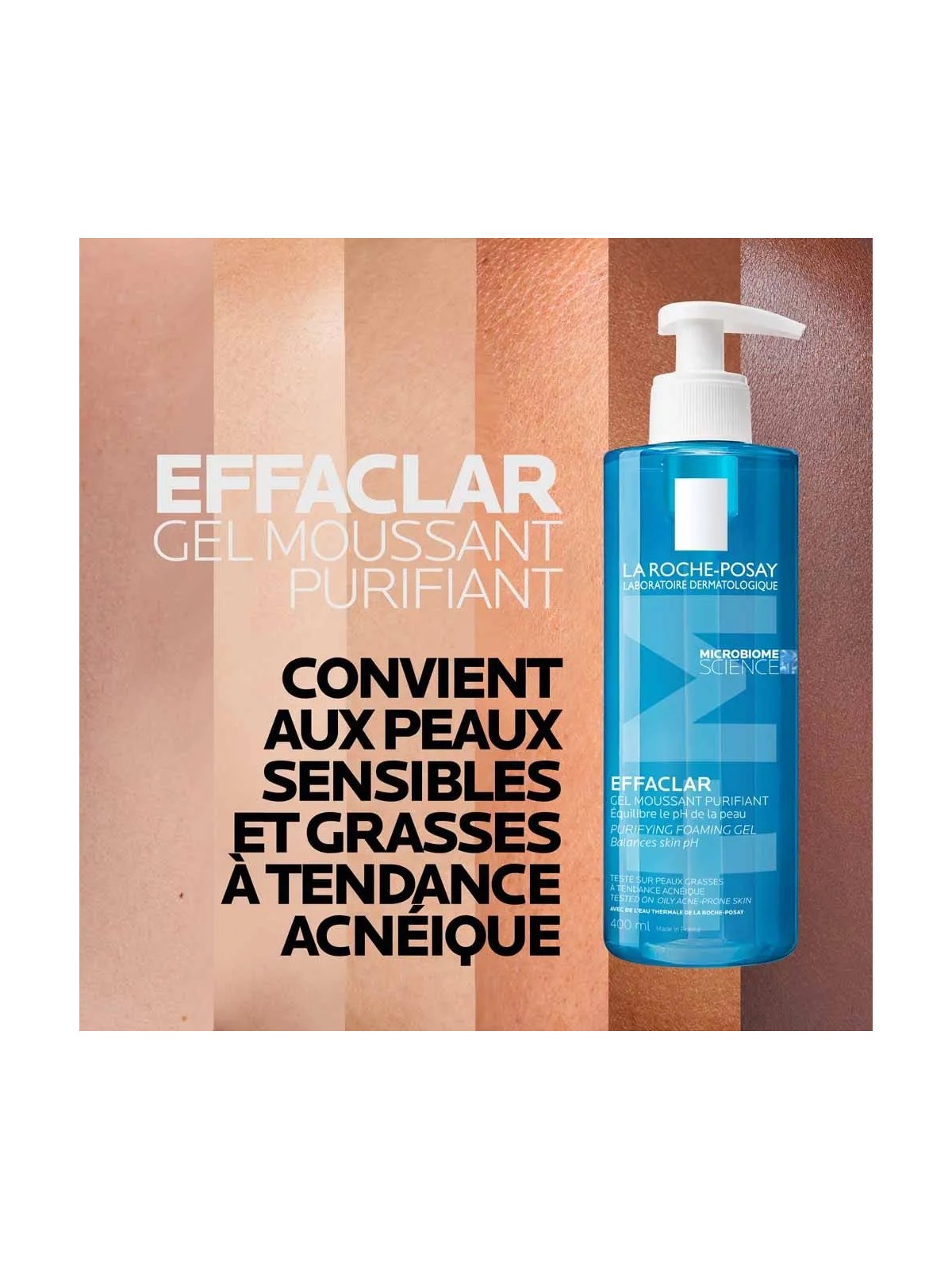 La Roche-Posay Effaclar Nettoyant Visage Gel Moussant Peaux Grasses Tendance Acneique 400ml