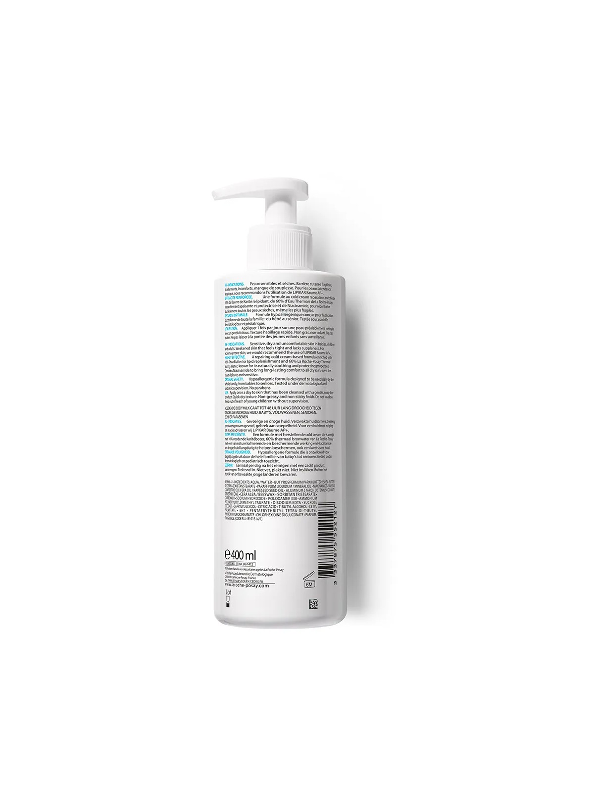 La Roche-Posay Lipikar Lait corps hydratant Peaux Seches Et Sensibles 400ml