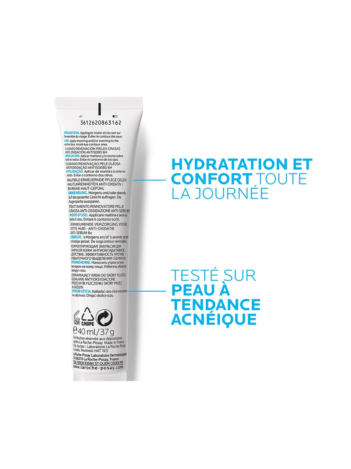 La Roche-Posay Effaclar Soin visage 40ml Effaclar K+ points noirs peaux tendance acneique